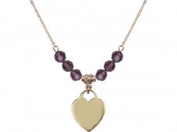  Heart Medal Birthstone Necklace Available in 15 Colors 