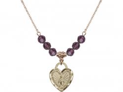  Miraculous Heart Medal Birthstone Necklace Available in 15 Colors 