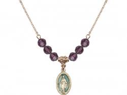  Miraculous Medal Birthstone Necklace Available in 15 Colors 