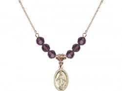  Miraculous Medal Birthstone Necklace Available in 15 Colors 