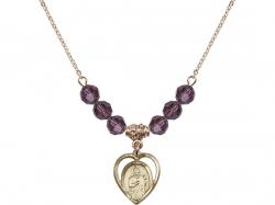  St. Jude Medal Birthstone Necklace Available in 15 Colors 