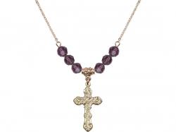  Cross Medal Birthstone Necklace Available in 15 Colors 