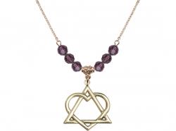  Adoption Heart Medal Birthstone Necklace Available in 15 Colors 