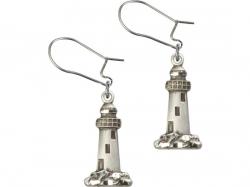  Sterling Silver Lighthouse Dangle Earrings 