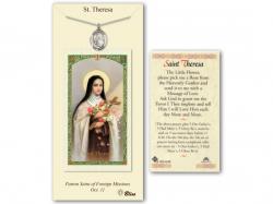  St. Theresa of Lisieux Prayer Card w/Medal 