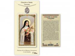  St. Theresa of Lisieux Prayer Card w/Medal 