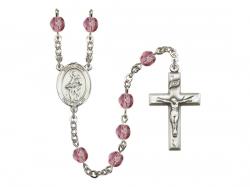  St. Joseph Freinademetz Centre w/Fire Polished Bead Rosary in 12 Colors 