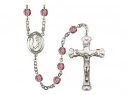  St. Dominic de Guzman Centre w/Fire Polished Bead Rosary in 12 Colors 