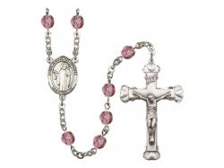  St. Joseph the Worker Centre w/Fire Polished Bead Rosary in 12 Colors 