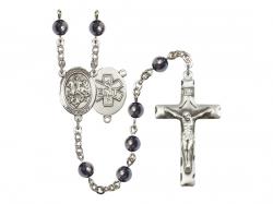  St. George/EMT Centre Rosary w/Hematite Beads 