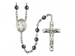  St. Justin Centre Rosary w/Hematite Beads 