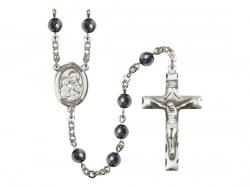  St. Joseph Centre Rosary w/Hematite Beads 