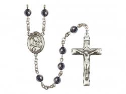  St. Rose of Lima Centre Rosary w/Hematite Beads 