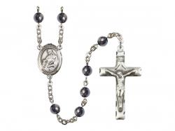  St. Agnes of Rome Center Rosary w/Hematite Beads 