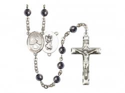  St. Christopher/Water Polo-Women Centre Rosary w/Hematite Beads 