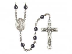  St. Roch Centre Rosary w/Hematite Beads 