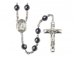  St. Elizabeth of Hungary Centre Rosary w/Hematite Beads 