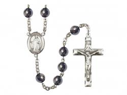  St. Justin Centre Rosary w/Hematite Beads 