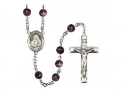  St. Frances Cabrini Centre Rosary w/Brown Beads 