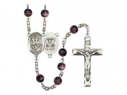  St. George/Navy Centre Rosary w/Brown Beads 