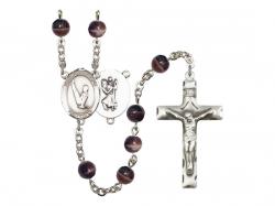  St. Christopher/Gymnastics Centre Rosary w/Brown Beads 