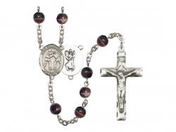  St. Christopher/Wrestling Centre Rosary w/Brown Beads 