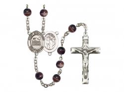  St. Sebastian/Swimming Centre Rosary w/Brown Beads 