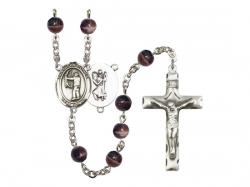  St. Christopher/Archery Centre Rosary w/Brown Beads 