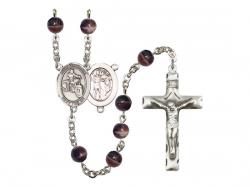  St. Sebastian/Motorcycle Centre Rosary w/Brown Beads 