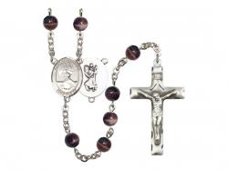  St. Christopher/Water Polo Women Centre Rosary w/Brown Beads 