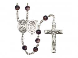  St. Sebastian/Swimming Centre Rosary w/Brown Beads 