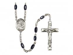  St. Anthony of Padua Center Rosary w/Black Onyx Beads 