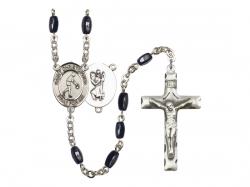  St. Christopher/Basketball Centre Rosary w/Black Onyx Beads 