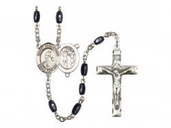  St. Sebastian/Basketball Centre Rosary w/Black Onyx Beads 