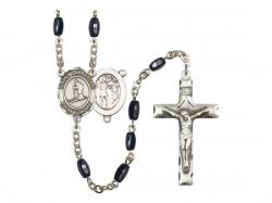  St. Sebastian/Skiing Centre Rosary w/Black Onyx Beads 