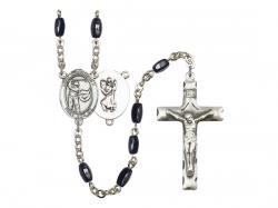  St. Christopher/Golf Centre Rosary w/Black Onyx Beads 