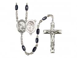  St. Sebastian/Football Centre Rosary w/Black Onyx Beads 