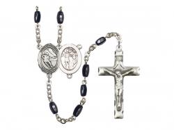  St. Sebastian/Ice Hockey Centre Rosary w/Black Onyx Beads 