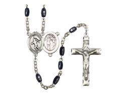  St. Sebastian/Track & Field Women Centre Rosary w/Black Onyx Beads 