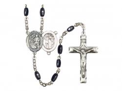  St. Sebastian/Karate Centre Rosary w/Black Onyx Beads 