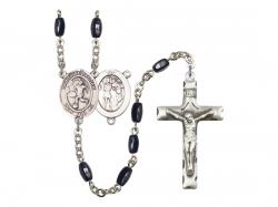  St. Sebastian/Soccer Women Centre Rosary w/Black Onyx Beads 