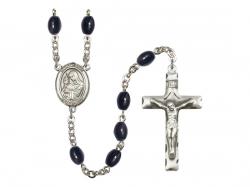  St. Clare of Assisi Centre Rosary w/Black Onyx Beads 