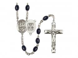  St. George/Navy Centre Rosary w/Black Onyx Beads 