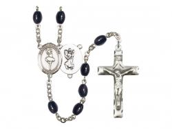  St. Christopher/Dance Centre Rosary w/Black Onyx Beads 