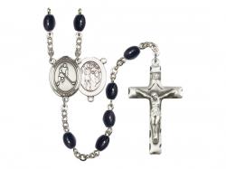  St. Sebastian/Ice Hockey Centre Rosary w/Black Onyx Beads 