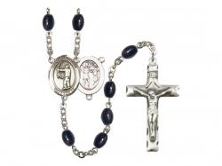  St. Sebastian/Archery Centre Rosary w/Black Onyx Beads 