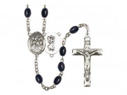  St. Christopher/Choir Centre Rosary w/Black Onyx Beads 