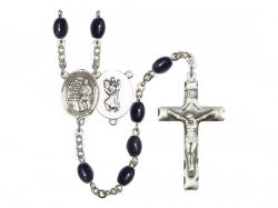  St. Christopher/Karate Centre Rosary w/Black Onyx Beads 