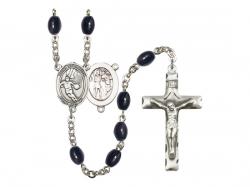  St. Sebastian/Basketball Centre Rosary w/Black Onyx Beads 