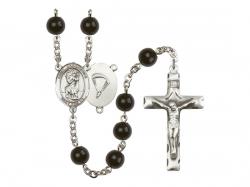  St. Christopher/Paratrooper Centre Rosary w/Black Onyx Beads 